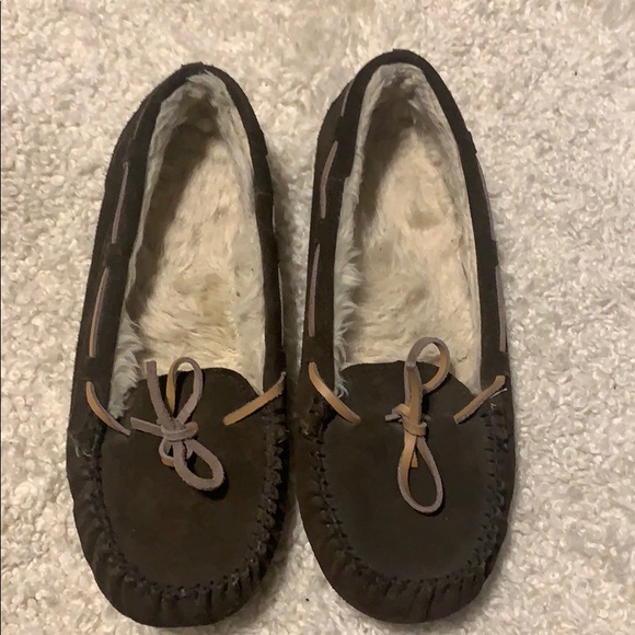 Brown Suede Moccasins Size 8 - Picture 1 of 2
